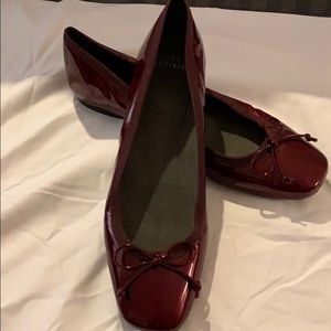 Stuart Weitzman burgundy patent flats